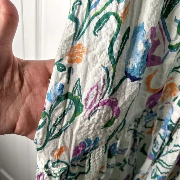 Tanya Taylor Neves White Floral Printed Sleeveless Maxi Dress Women's Size 4 - Picture 11 of 13